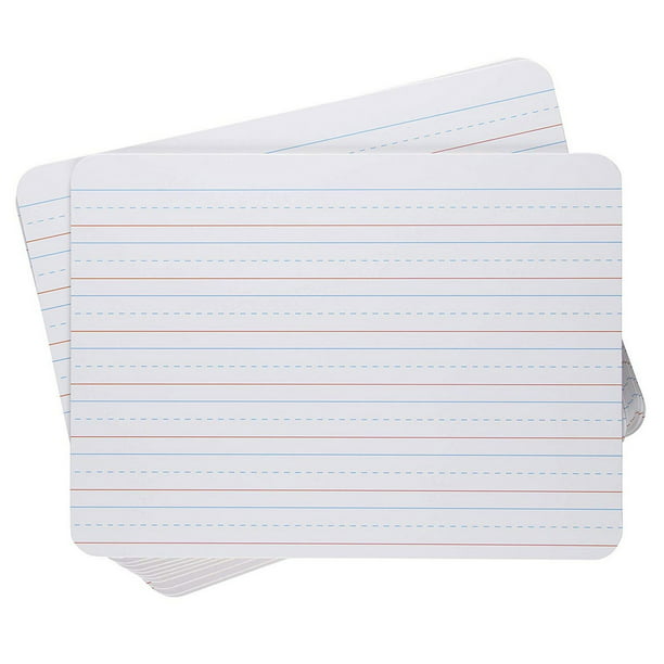 White Dry Erase Lapboards 12-Pack Double Sided Plain and Lined Lap Board